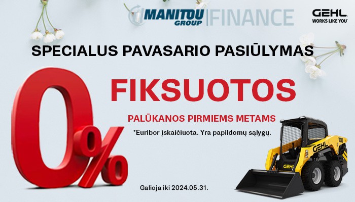 SPECIALUS PAVASARIO GEHL FINANSAVIMO PASIŪLYMAS