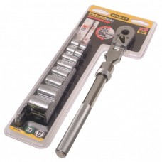 STANLEY 3/8" terkšlė su galvutėm 9 vnt.