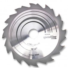 BOSCH SpeedlineWood pjūklo diskas 190x2,4 mm T12