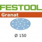 FESTOOL Granat šlifavimo popierius lakui P150 150 mm (1 vnt) FESTOOL Granat šlifavimo popierius lakui P150 150 mm (1 vnt)