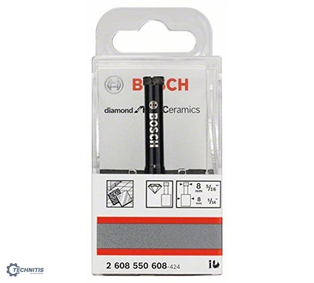 BOSCH deimantinis grąžtas Diamond for Hard Ceramics 8 mm