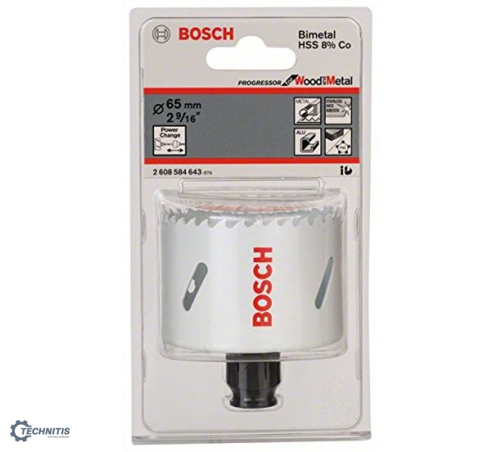 BOSCH Progressor HSS bimetalinė gręžimo karūna 65 mm