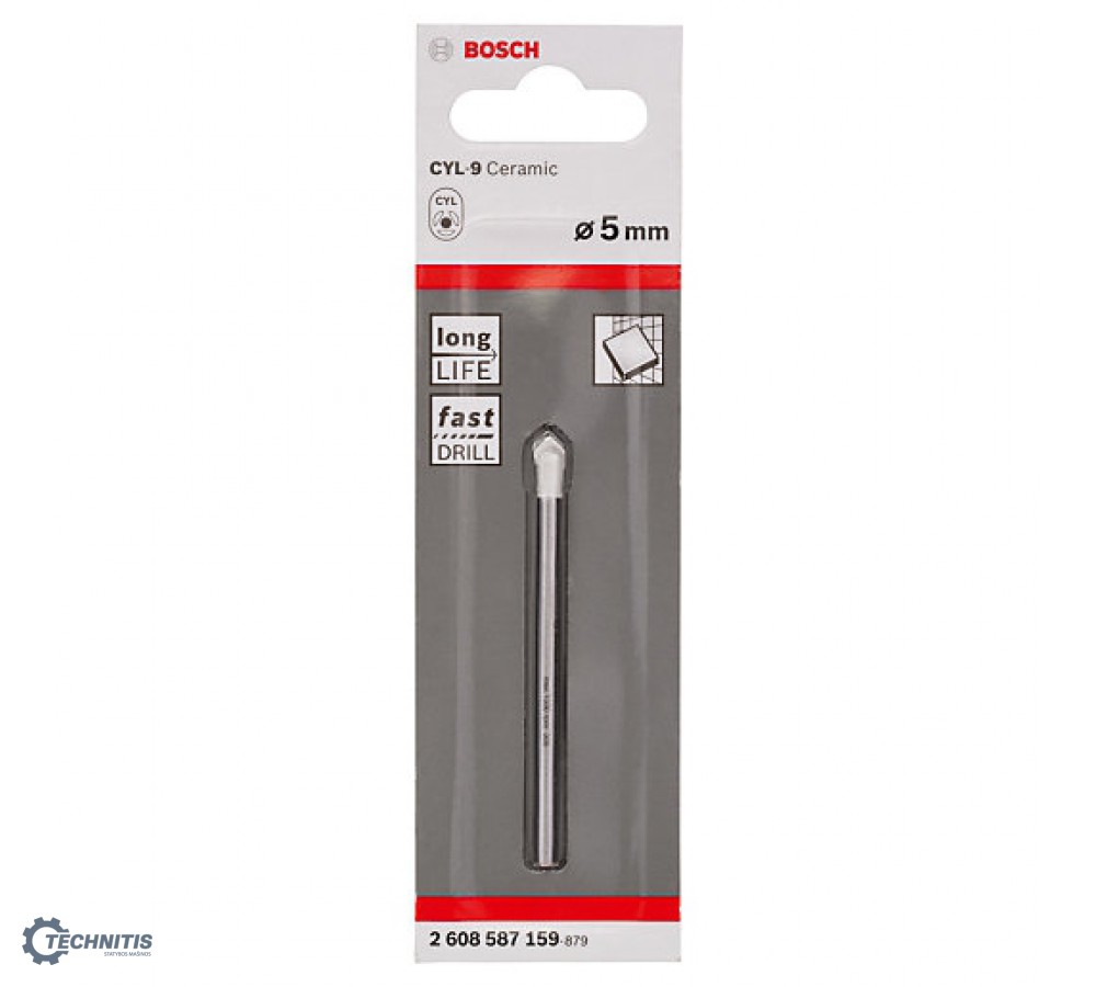 BOSCH CYL-9 Ceramic grąžtas plytelėms 5x70 mm