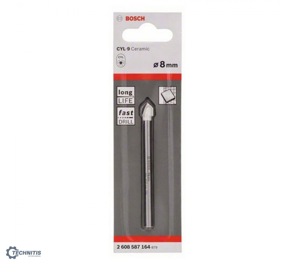BOSCH CYL-9 Ceramic grąžtas plytelėms 8x80 mm
