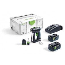 FESTOOL C 18 Li 5.2 Plus gręžtuvas - suktuvas 2x5.2 Ah