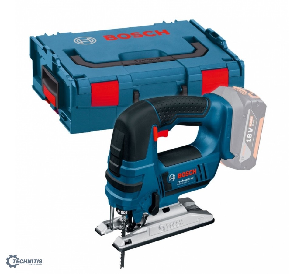 BOSCH GST 18V-LI B siaurapjūklis SOLO L-Boxx