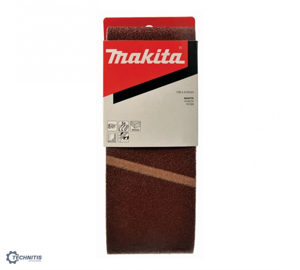 Makita šlifavimo juosta medienai K60 100x610 mm (5 vnt)