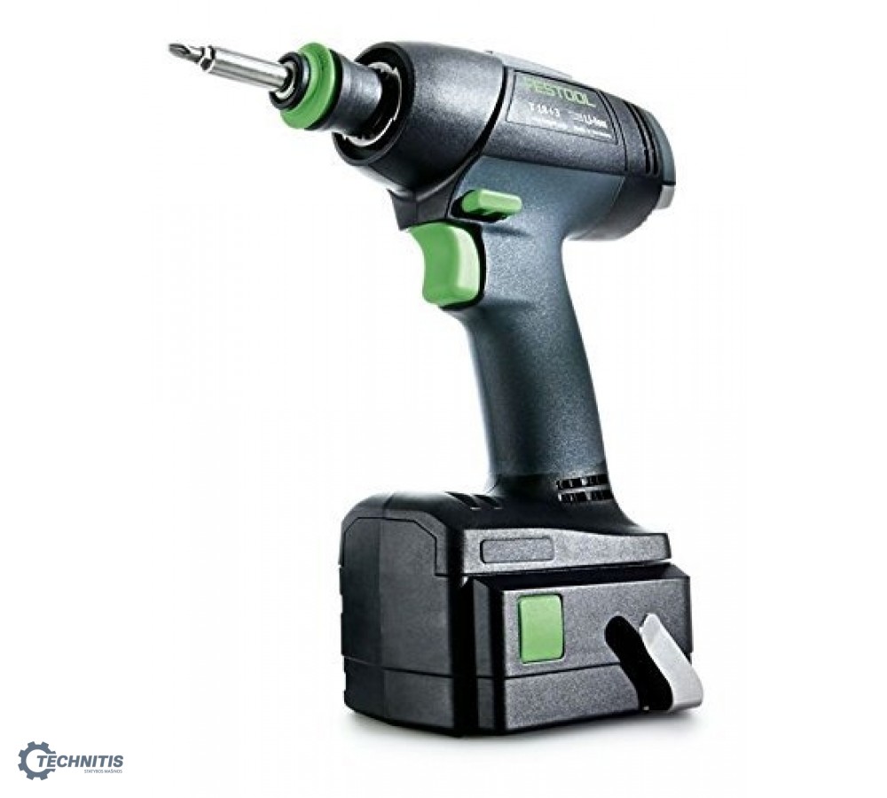 FESTOOL T18 + 3 Li 5.2 SET gręžtuvas - suktuvas 2x5.2 Ah