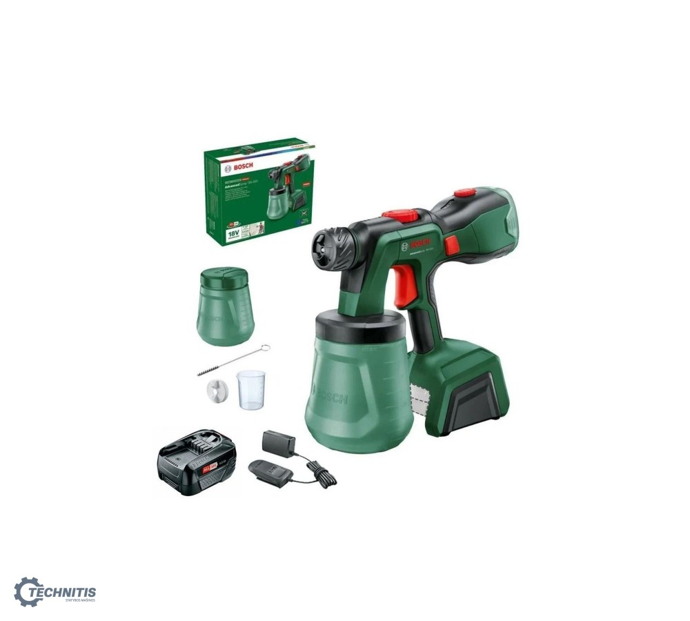 BOSCH AdvancedSpray 18V-500 dažų pulverizatorius 1x4 Ah