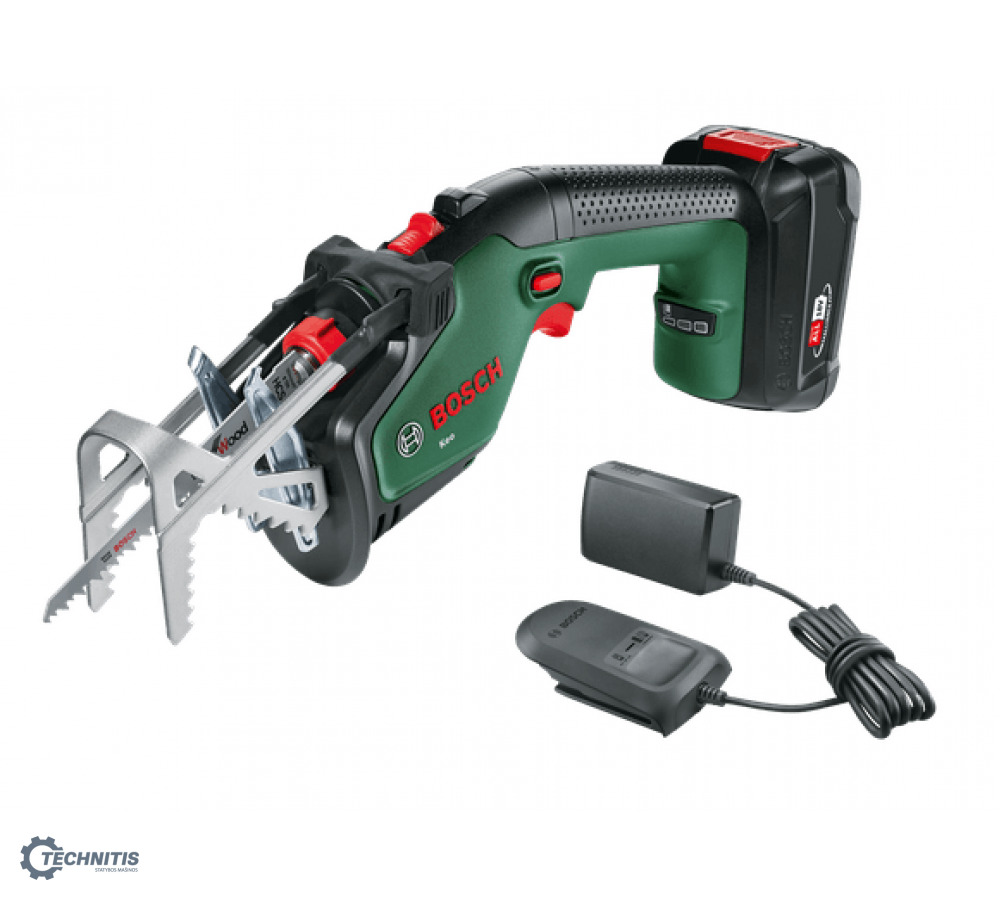 BOSCH KEO 18 LI tiesinis pjūklas 1x2 Ah