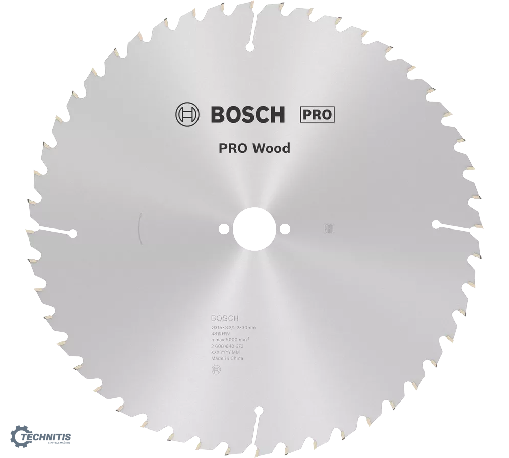 BOSCH PRO Wood pjūklo diskas medienai 315x3,2 mm T48