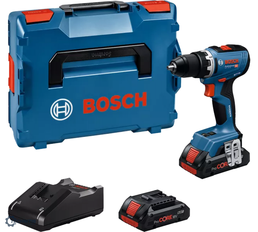 BOSCH GSR 18V-65 gręžtuvas - suktuvas 2x4 Ah ProCORE L-Boxx